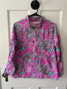 Lilly Pulitzer Pink and Turquoise Floral Zip Jacket